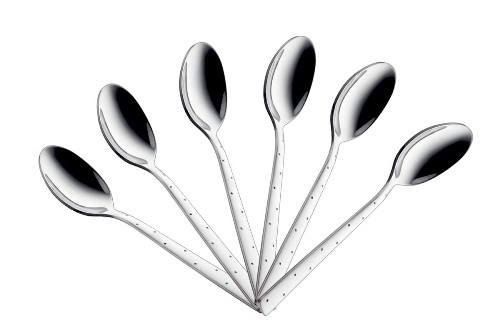 Stainless Steel Shapes White Dot Cutlery Set With Box 24 Pcs
