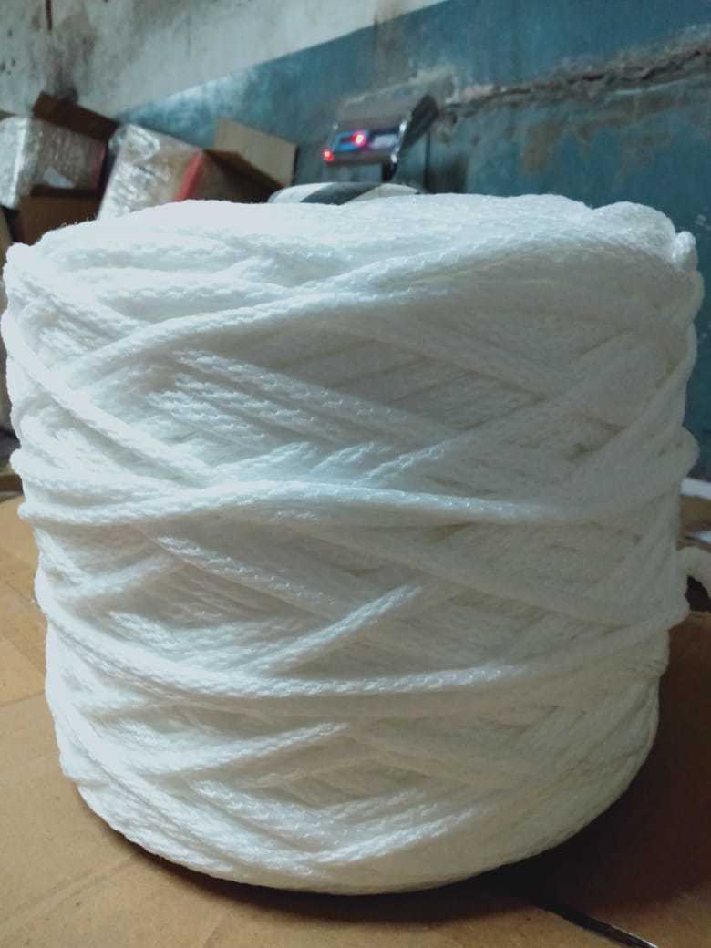 Polyester Filler Cord - 3-5 Mm Diameter, 3-6 Gm/meter Length, White Color | Light Weight, Soft, Shiny, Round Shape, Plain Style