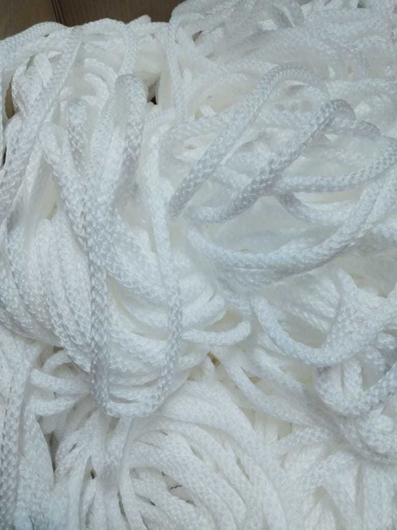 Polyester Filler Cord - 3-5 Mm Diameter, 3-6 Gm/meter Length, White Color | Light Weight, Soft, Shiny, Round Shape, Plain Style