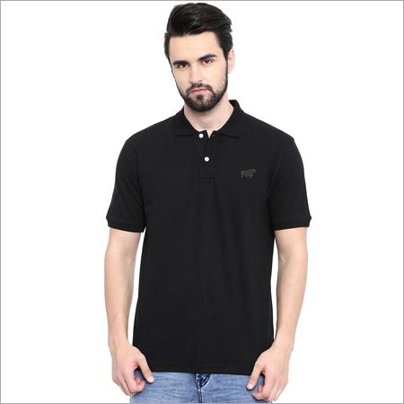 Mens Black Cotton Polo T-Shirt Age Group: All