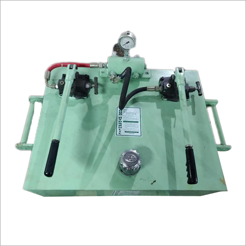 Hydraulic Double Hand Pump - Stainless Steel, 5x5x10 Inch, Green | 350-700 BAR Pressure, Portable Power Unit for Hydraulic Cylinders
