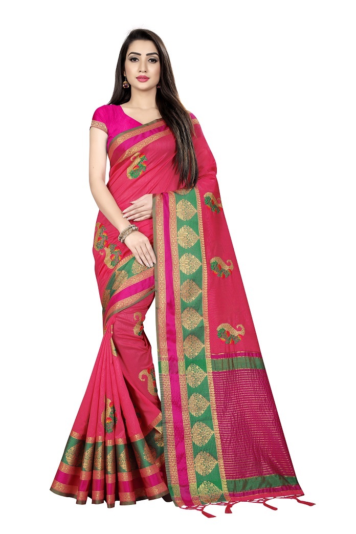 5 Ladies Banarasi Silk Wooven Saree