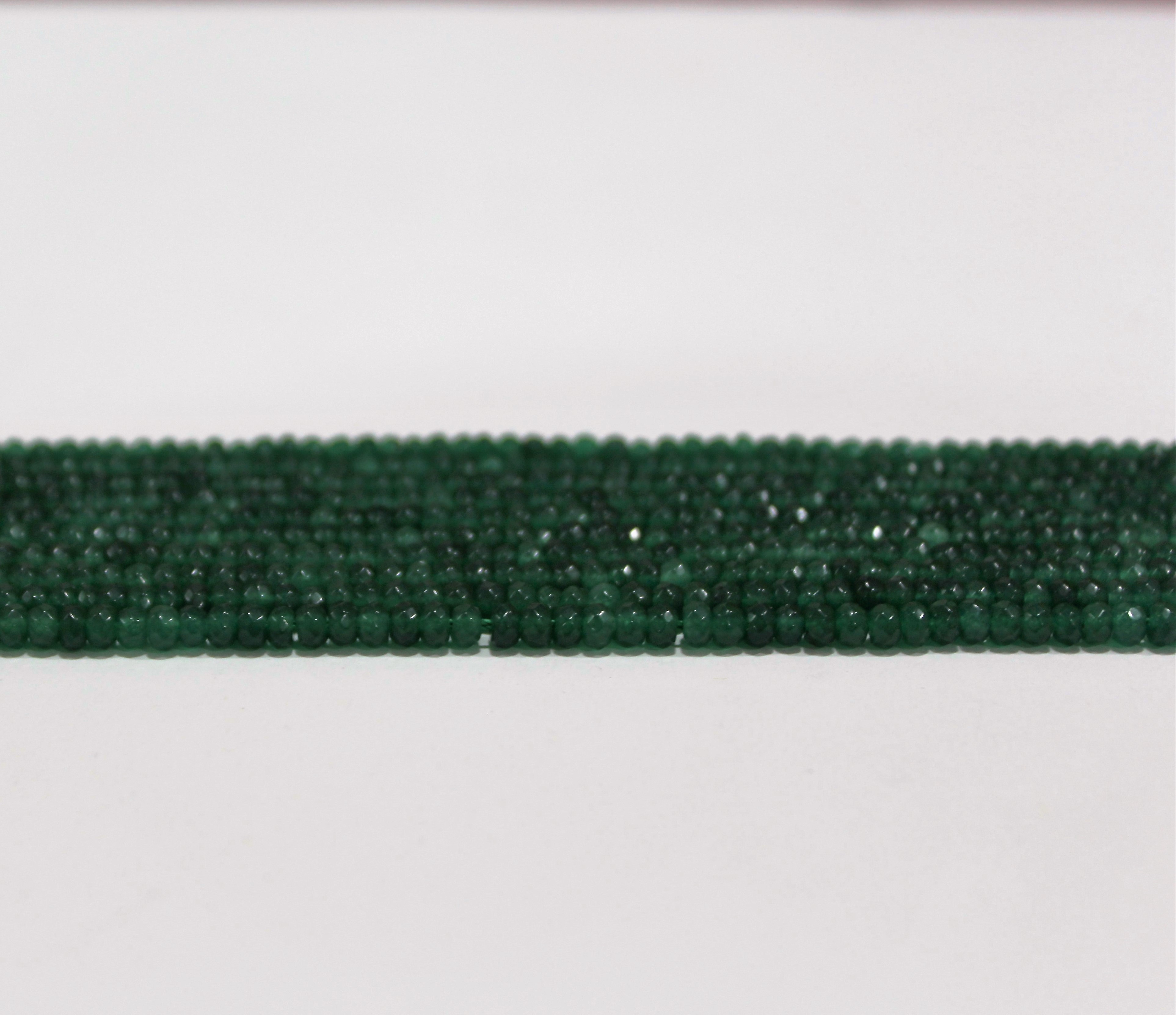 Embrald Green Jade Quartz Semi Precious Stone - Stone Material, Size 2x4, Round Shape | White And Red Beads For Weddings, Parties, And Ceremonies