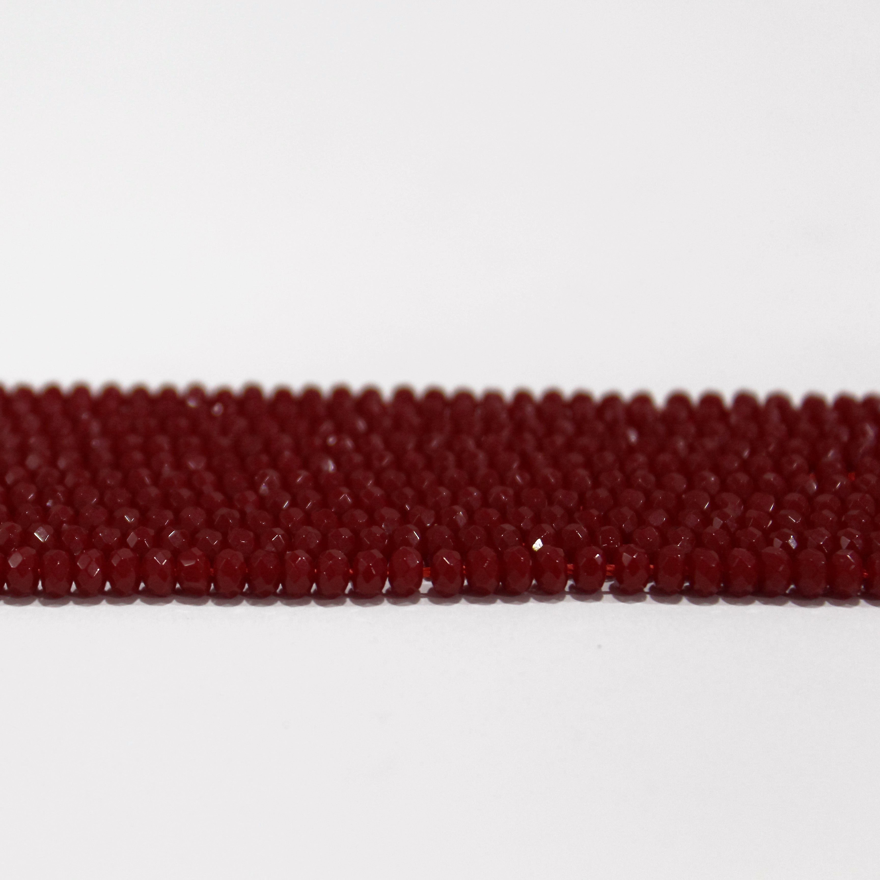 Coral Shade Jade Quartz Semi Precious Stone - Stone Material, 2x4 Size, Red And White Beads, Round Shape, 500 Grams Weight | Ideal For Parties, Weddings, And Ceremonies