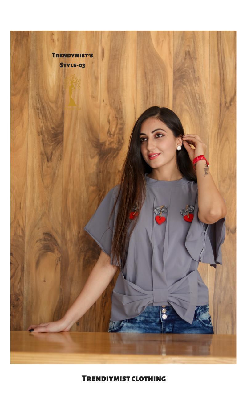 Fancy Ladies Tops - Tokko Imported Stretchable Fabric, Size S-36 To Xxl-44, Designer Bow With Heart Crop Top, Short Sleeve, All Season Wear