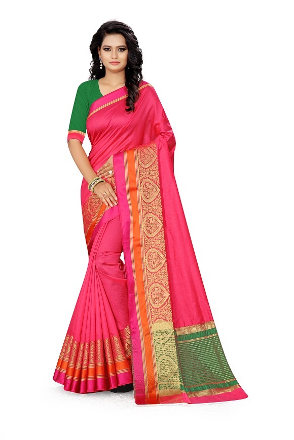 Ladies Silk Saree - 6.30 Meter Art Banarasi Silk With Weaving Zari | Color: 7, Includes Blouse
