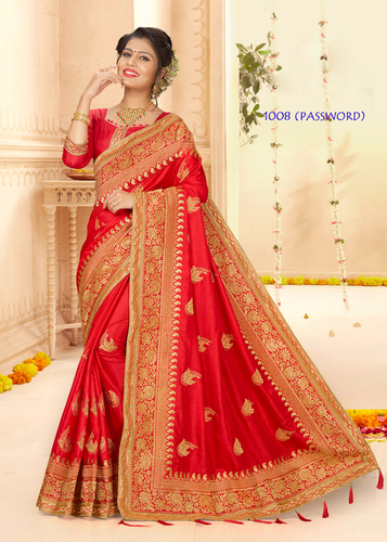 Red Exclusive Synthetic Saree