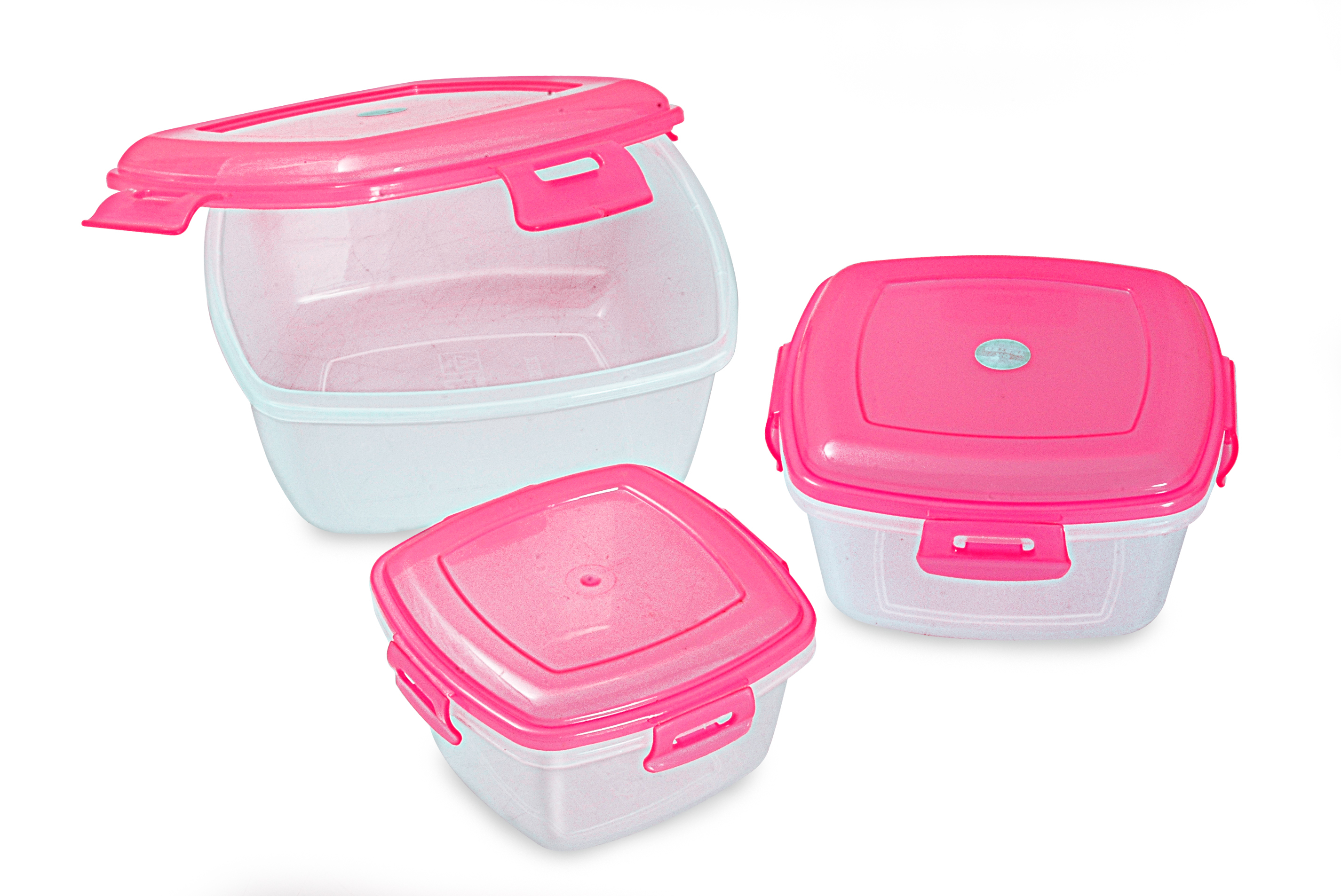 Tic Tac 3 Pcs Set Lunch Box - Plastic (Pp) Material, Multiple Sizes | Compact Design For Easy Packing And Versatile Usage