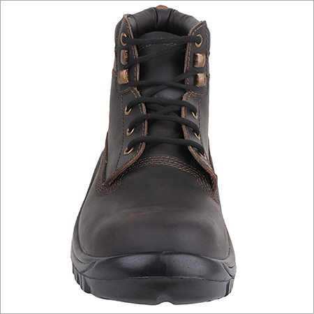 With Lace Safety Boot - Buff Leather, Size 38-48 | Steel Toe, Pu Sole, Chemical And Fire Resistant, Comfort Fit