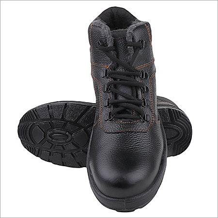 Fur Lining Safety Boot - Leather, Size 38-40, Black | Composite Toe, Slip Resistant, Antistatic, Energy Absorbent, Shock Absorbent, Removable Insole
