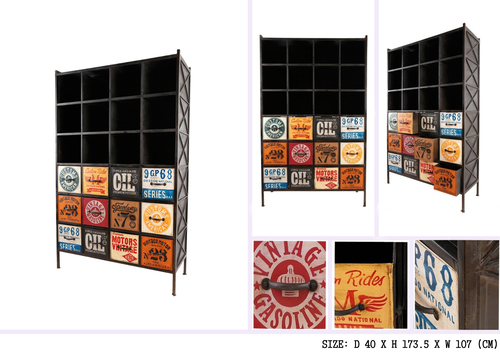 12 Drawer Chest - 40x107x173.5 cm | Indoor Furniture, No Assembly Required, Space-Saving Design