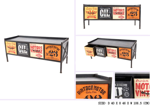 4 Drawer Chest - 40x106.5x46 Centimeter , No Assembly Required Indoor Furniture