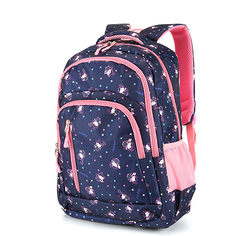 Kids Printed School Bag - Cotton Fabric, 49x29x14 Cm, Various Colors, Custom Design, Shoulder Length Handle, Lightweight 0.5 Kg, Perfect For School Use
