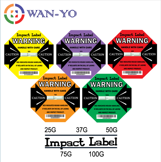 100g Impact Label - Advantage: Red Indicate Rough Handling