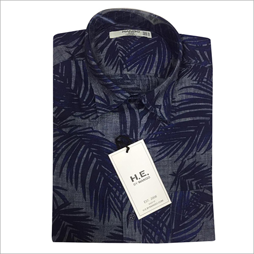 Washable Mens Leaf Printed Shirt