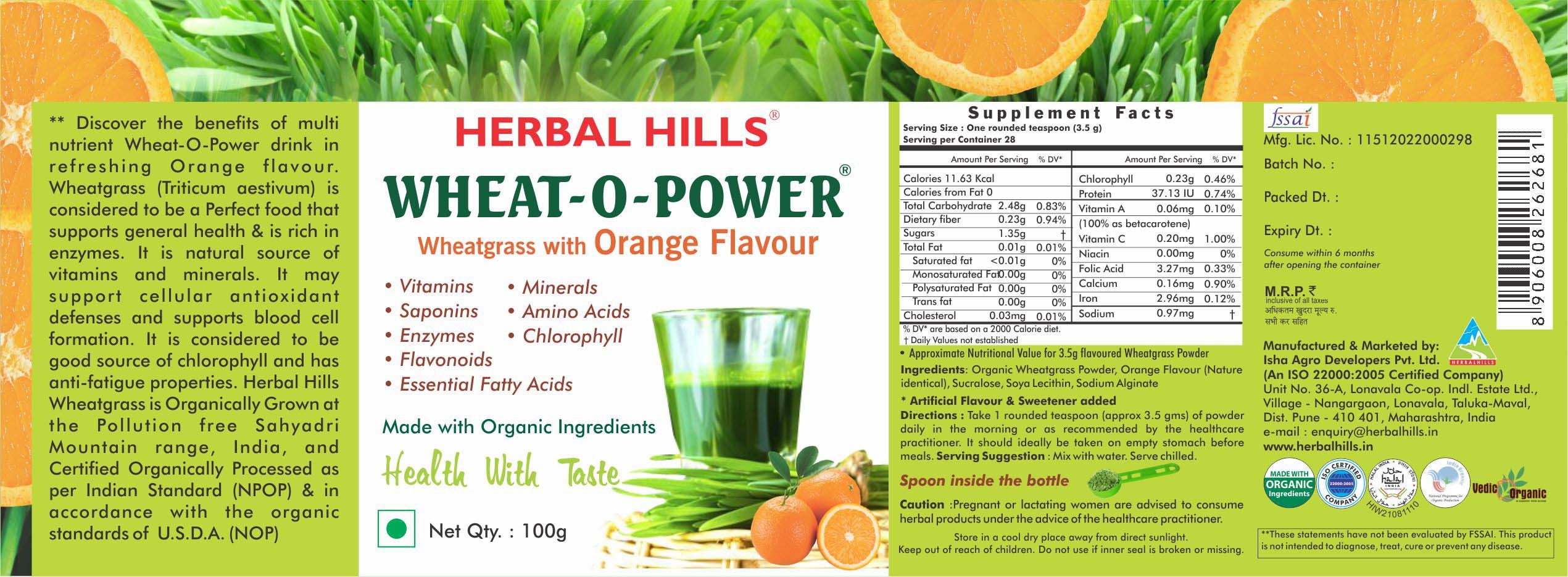 Wheatgrass Orange Powder - Immunity & Blood Purification