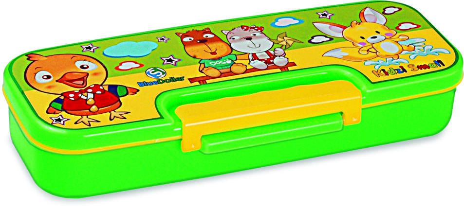 Kidzi Small Pencil Box - Plastic Pp, Rectangle Shape | Durable And Lightweight Design For Kids