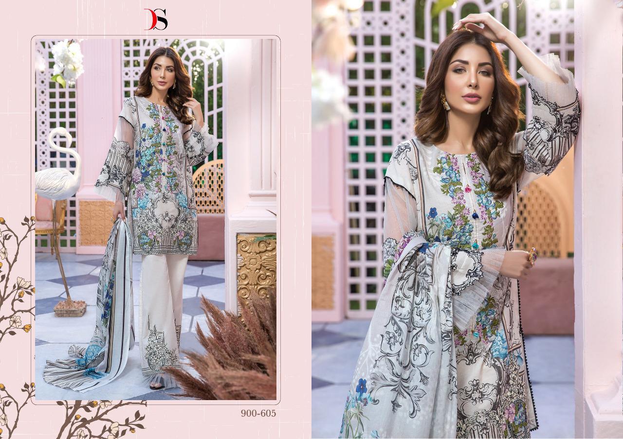 Off Colors Printed Cotton Suit Dress Material