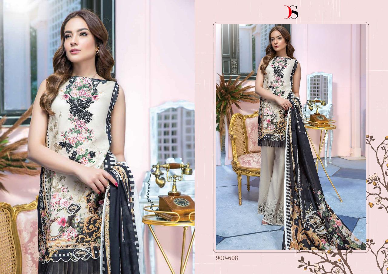 Off Colors Printed Cotton Suit Dress Material