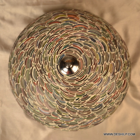 Multicolor Bangle Mosaic Design Glass Ceiling Light
