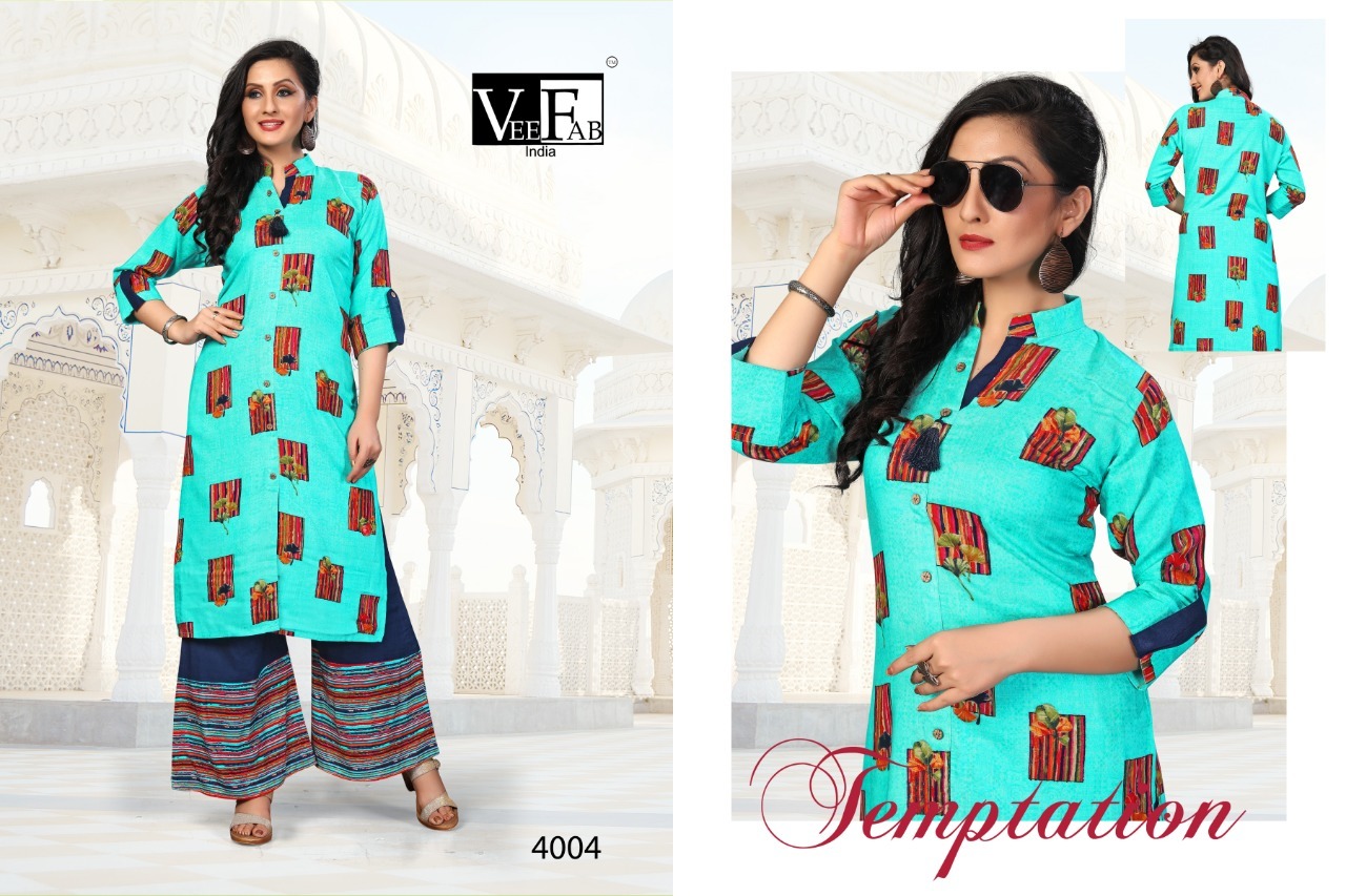 Ladies Kurti With Plazzo - 14 Kg Rayon, Size L(40)/xl(42)/xxl(44), Printed Design, Available In Yellow, Pink, Sky, Cream, Simple Casual Style, Washable