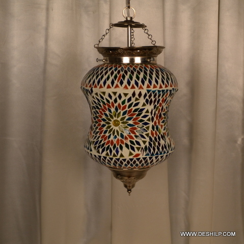 Multicolor Multi Mosaic Wall Hanging Lamp