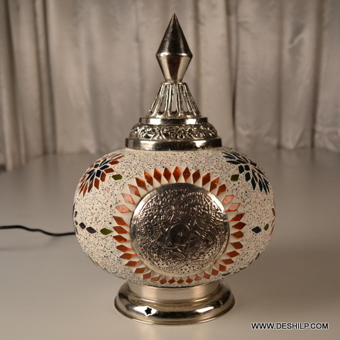 Multicolor Decorated Glass Mosaic Table Lamp