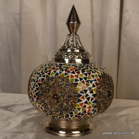 Multicolor Multi Mosaic Table Lamp