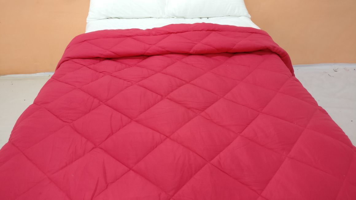 Cotton Reversible Comforter - 100% Cotton Shell, Full Size, 300 Tc | Super Soft Microfiber Filling, Soft Touch, 4 Corner Ties