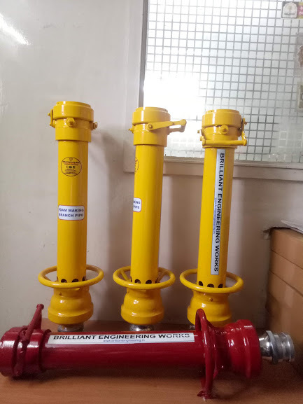 Foam Nozzle -20x - Brass Material, 2 Inch And 3 Inch Sizes, Red And Yellow Color | 1 Year Warranty, Ideal For Hydraulic Pipe And Fire Fighting Equipment