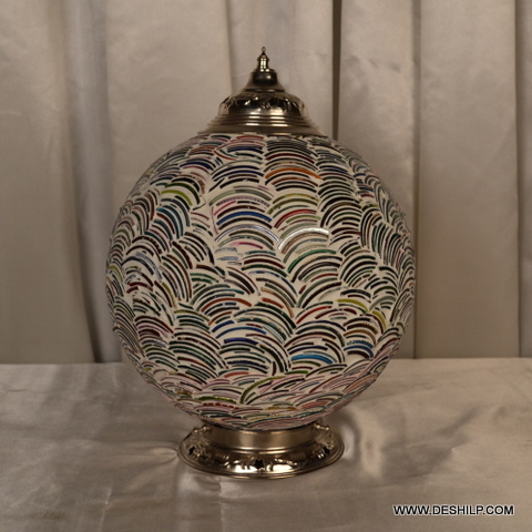 Handcrafted Multi Mosaic Glass Table Lamp - Color: Multicolor