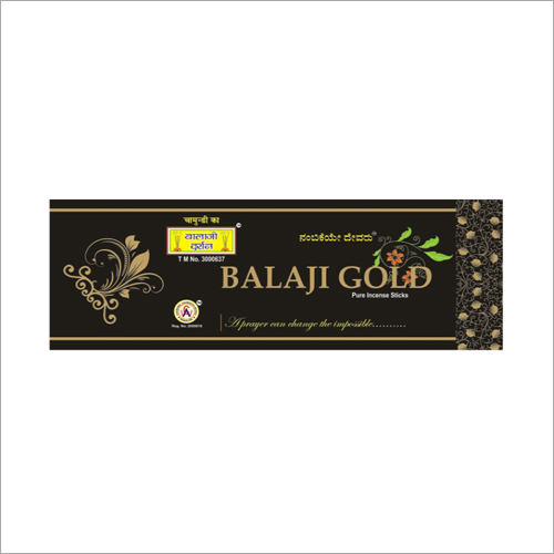 Black 25 Gm Balaji Gold Pure Incense Stick