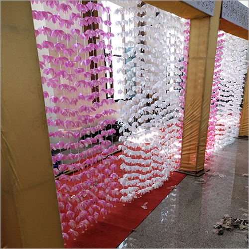 White Flowers Decorative Curtain