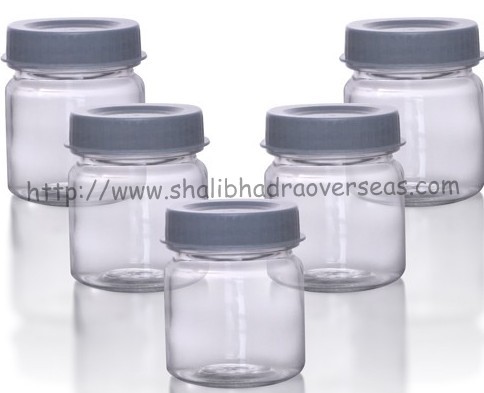 Plastic Jars - Medium Sized Round, Rigid Pet Material, Various Colors Available | Water & Chemical Resistant, Reusable & Recyclable, Fine Finish For Optimal Storage