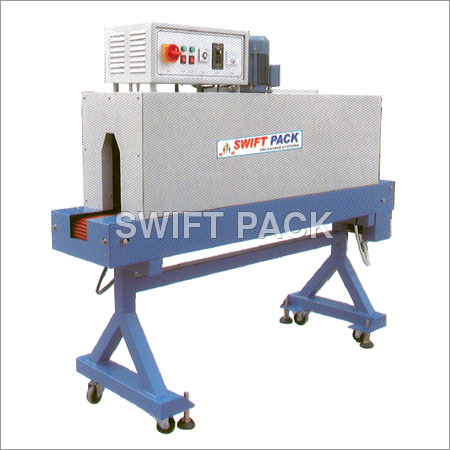 Label Shrink Tunnel - Stainless Steel, 1800 x 600 x 1665 mm, Silver Color | Semi-Automatic Operation, 10-12 kW Power, Ideal for Bottles and Containers