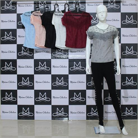 Women Net Shoulder Top - Woolen Fabric, Customized Length , Free Size, All Colors Available, Straight Skirt Style for Daily Wear