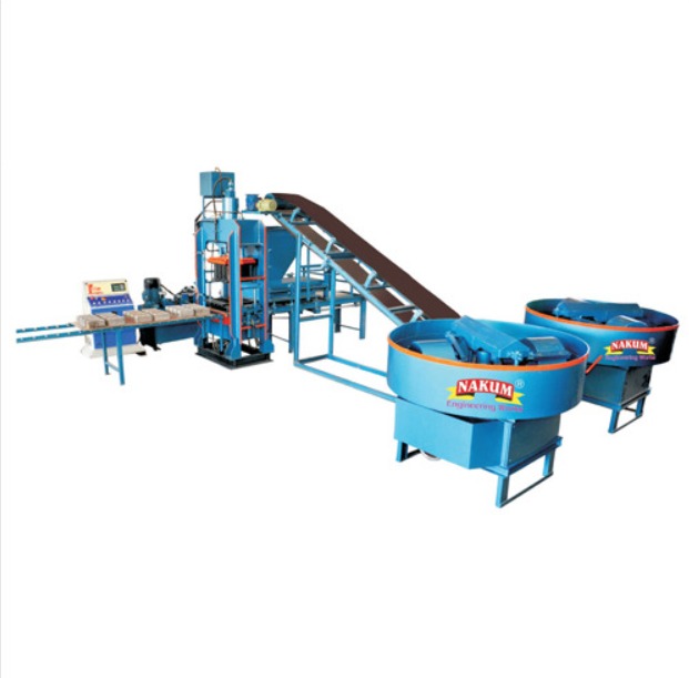 Automatic Fly Ash Bricks Machine - Color: Blue