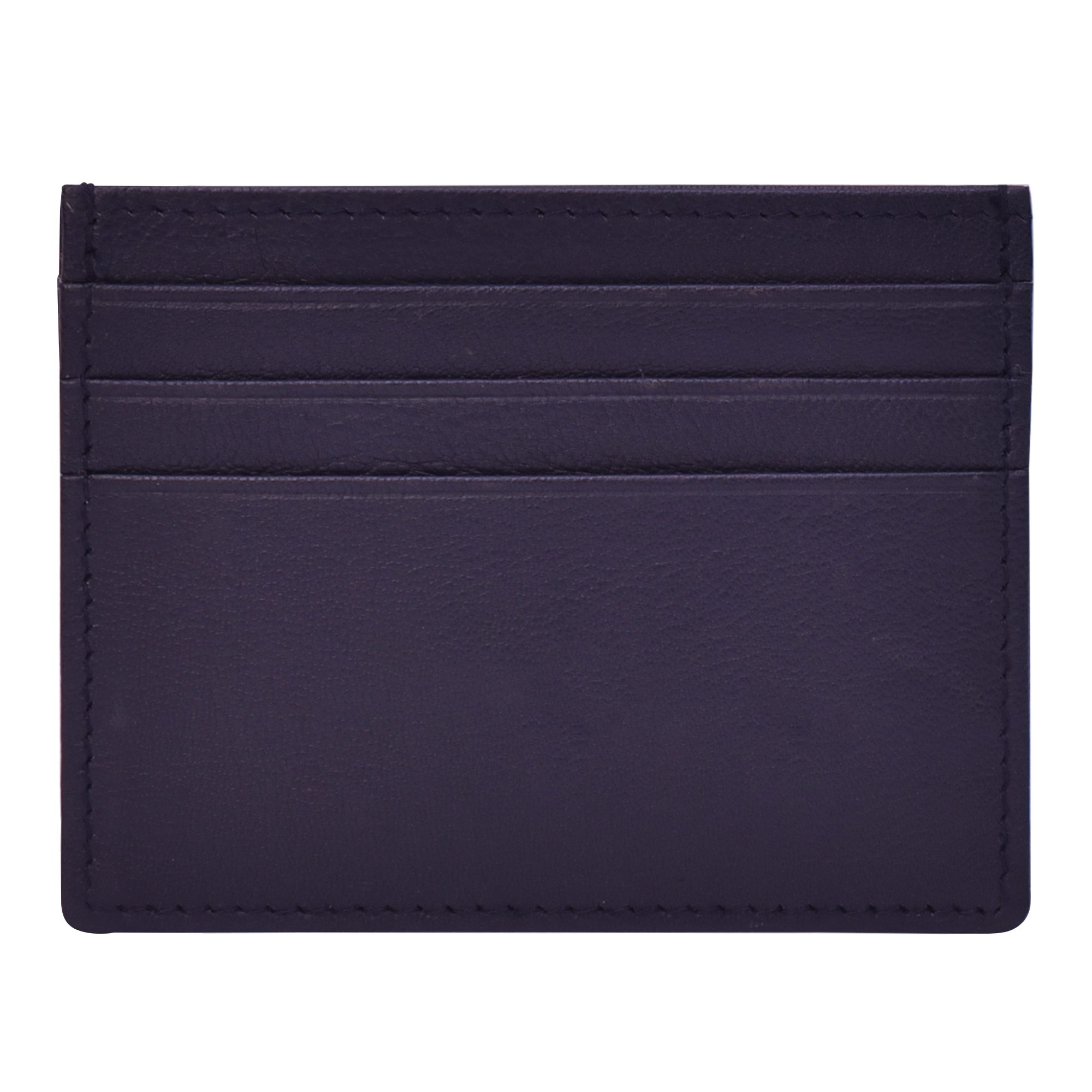 Leather Card Holder - Leather, 6 Card Slots, Blue | Durable Stitching, Cash Pocket, Easy To Clean, Sleek Design For Organized Storage