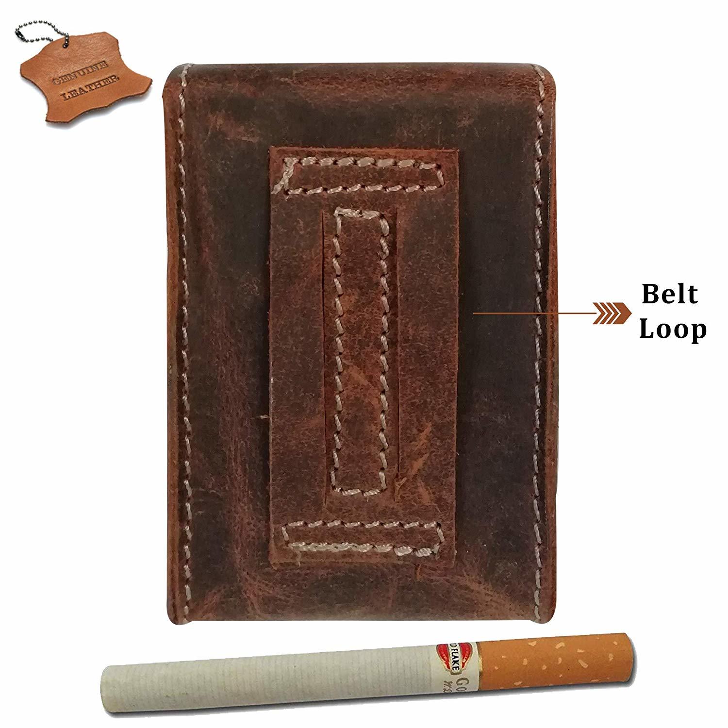 Leather Cigarette Case - Genuine Leather, 10 X 6.5 X 3.5 Cm, Brown | Limited Edition, Magnetic Closure, Stylish Accessory For Men & Women