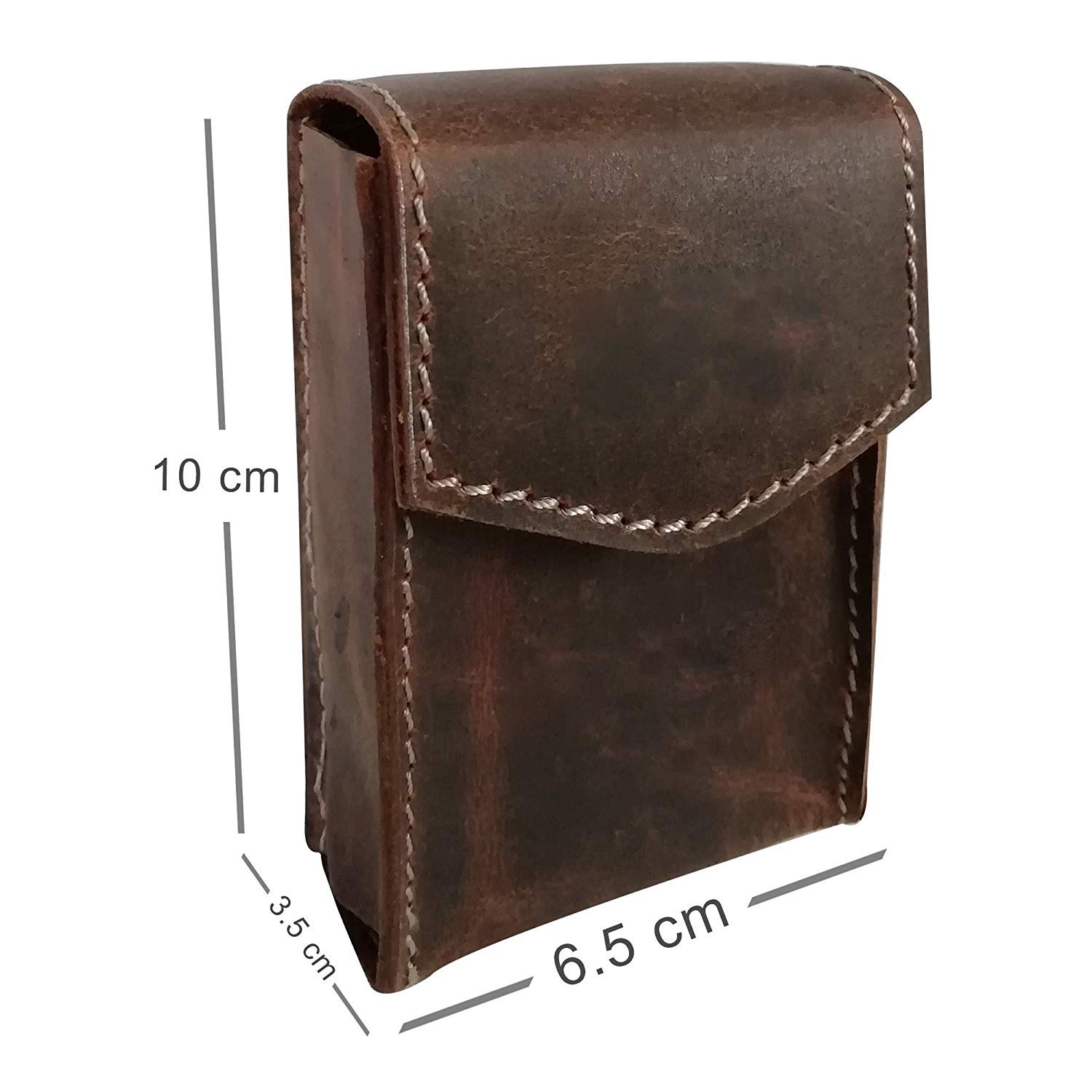 Leather Cigarette Case - Genuine Leather, 10 X 6.5 X 3.5 Cm, Brown | Limited Edition, Magnetic Closure, Stylish Accessory For Men & Women