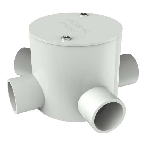 Pressfit Galaxy Deep Junction Boxes - Pvc Polymer, Size: 19-25 Mm, Color: Black, Grey, Ivory | Moisture & Fire Resistant, Smooth Wire Passage, 1-4 Way