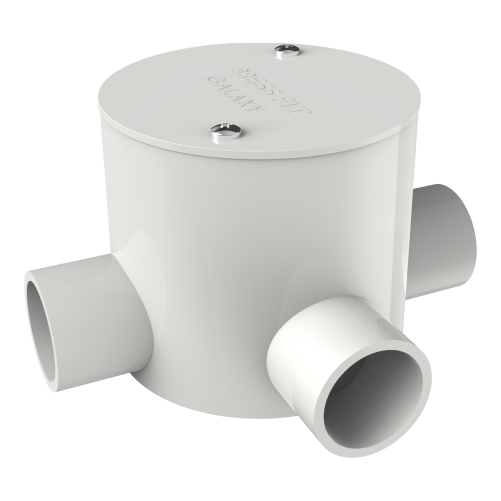 Pressfit Galaxy Deep Junction Boxes - Pvc Polymer, Size: 19-25 Mm, Color: Black, Grey, Ivory | Moisture & Fire Resistant, Smooth Wire Passage, 1-4 Way