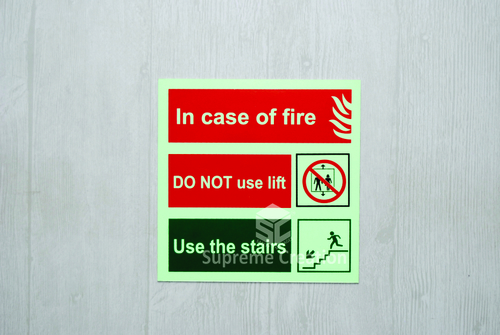 Photoluminescent Signages - PVC Rigid Sheet, 100 x 300 mm, Black | Waterproof, Non-Radioactive, Heat & Moisture Resistant, 1 Year Warranty