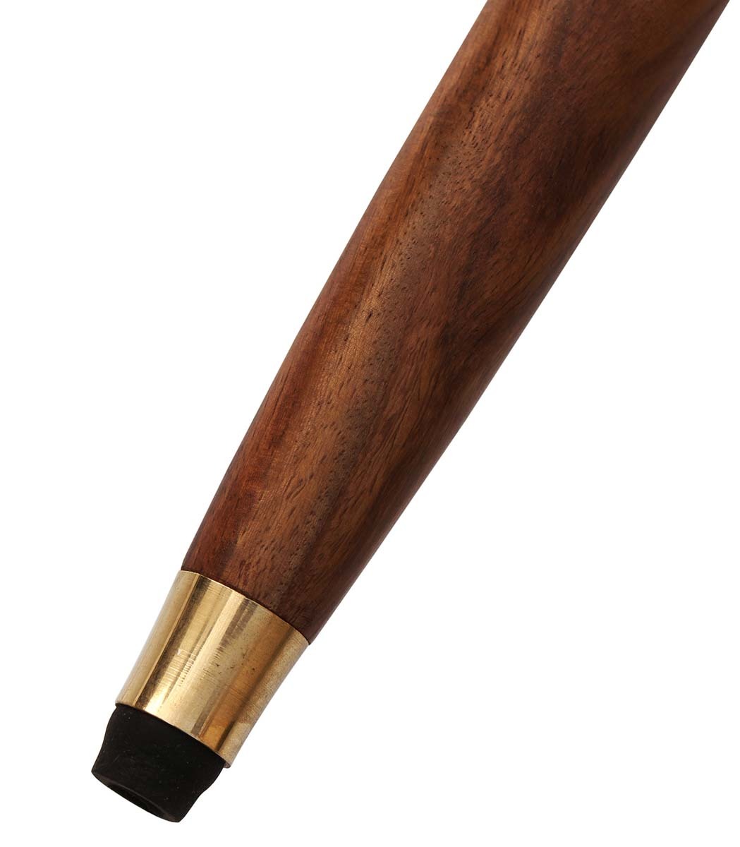 Wooden Derby Walking Cane - Rosewood & Brass Handle, Elegant Fritz Style Design For Men And Women, Decorative Antique Look