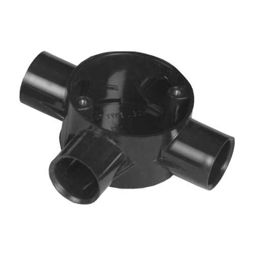 Pressfit Junction Boxes - Pvc Plastic, 19-25 Mm , Black, Grey, Ivory | Moisture & Fire Resistant, Low Friction Coefficient, Corrosion Resistant
