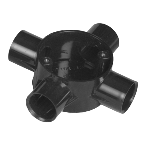 Pressfit Junction Boxes - Pvc Plastic, 19-25 Mm , Black, Grey, Ivory | Moisture & Fire Resistant, Low Friction Coefficient, Corrosion Resistant