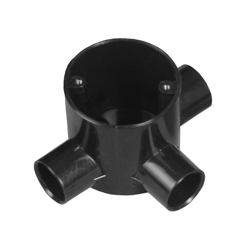 Pressfit Electrical Pvc Plastic Deep Junction Box - 20 And 25 Mm Sizes | Moisture, Chemical & Fire Resistant, Smooth Wire Passage, Available In Black, Grey, Ivory