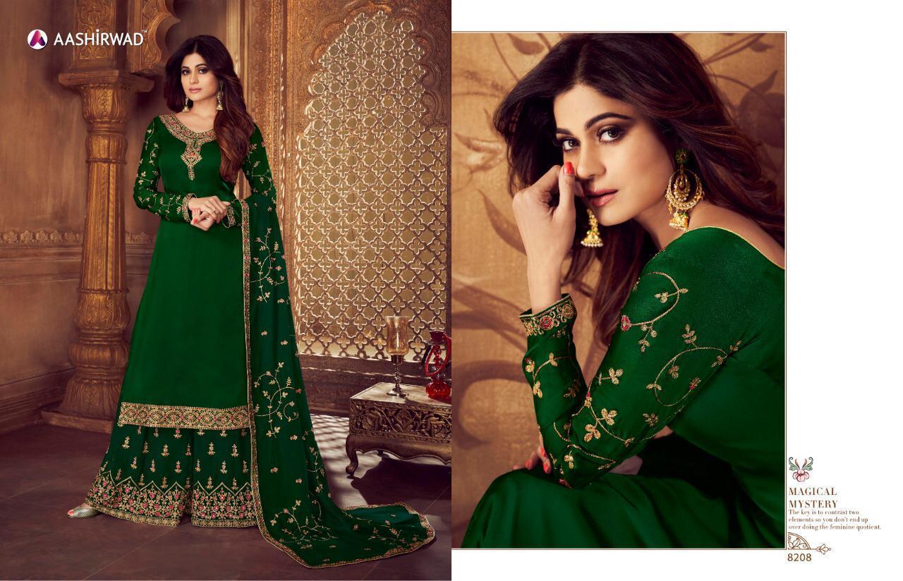 Falak Sharara Collection - Real Georgette Satin & Santoon, 1016mm Length | Multicolor, Embroidered Design, 6 Pieces