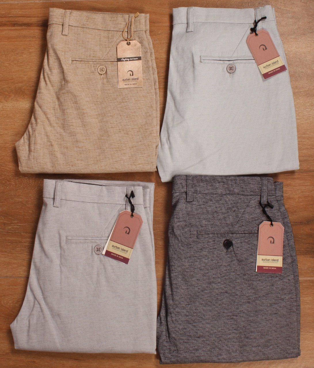 Cotton Pant - Linen Look Lycra, Sizes 30-38, Grey | Slim Fit, Zipper Fly, Four Pockets, Plain Pattern, Suitable For Men