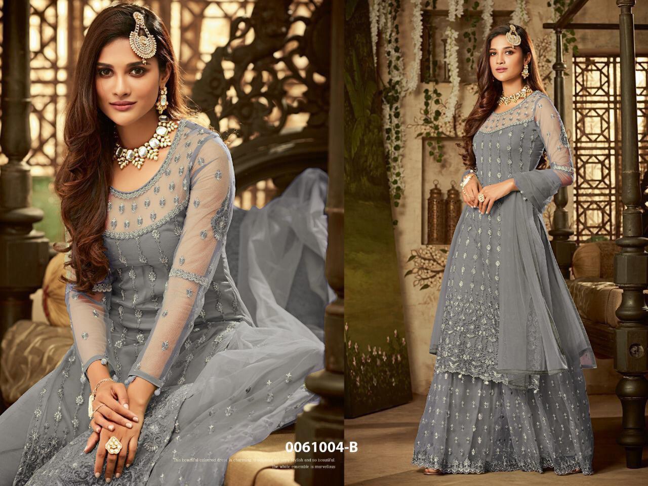 Multy Net Hevy Embroidery Anarkali Suit